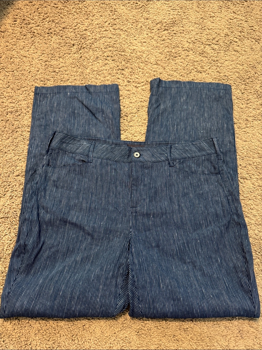 NYDJ Navy with White Pinstripe Trousers